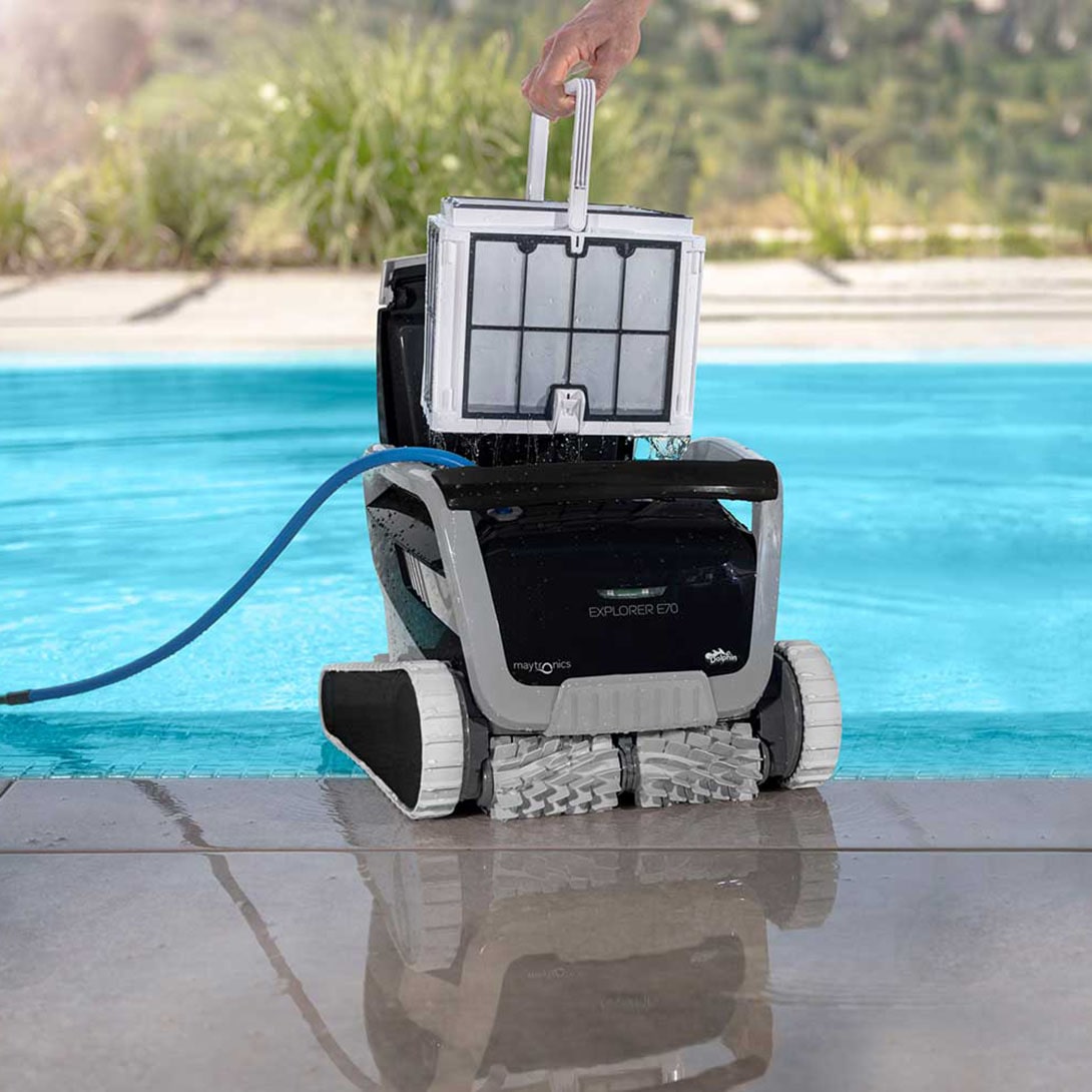 Dolphin Explorer E70 Robotic Pool Cleaner, Wall Climbing and App Control, In-Ground